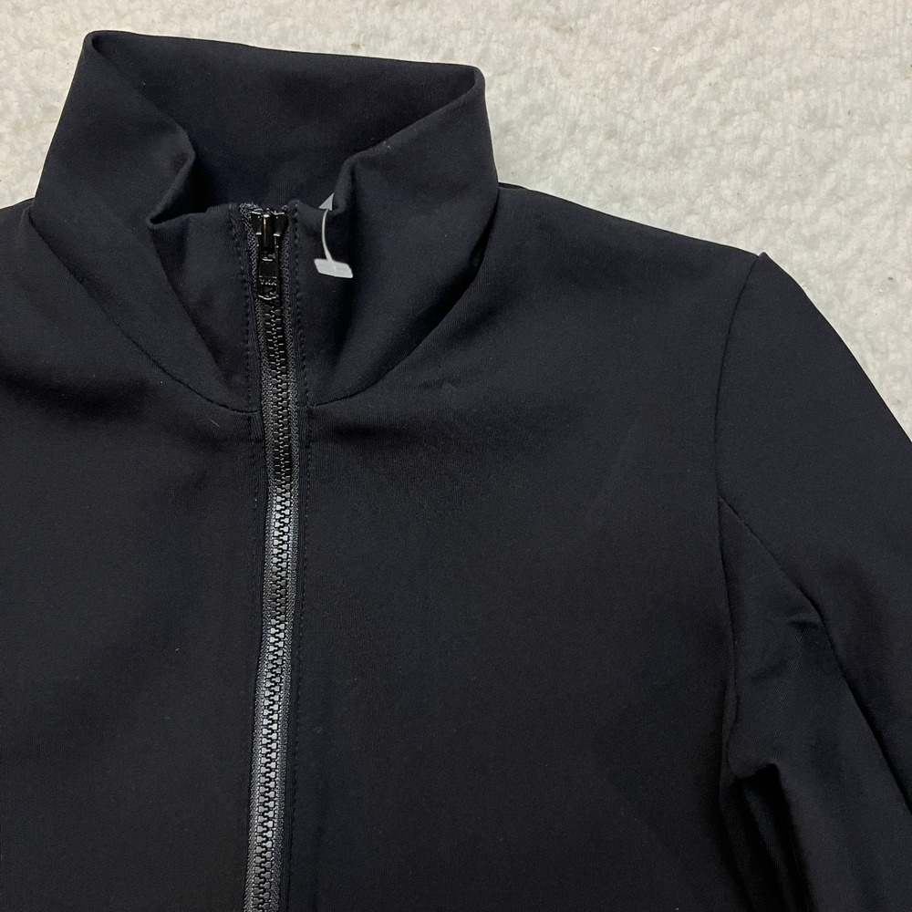 Commando Bodysuit Womens XS Black Neoprene Mock Neck Quarter Zip Long Sleeve